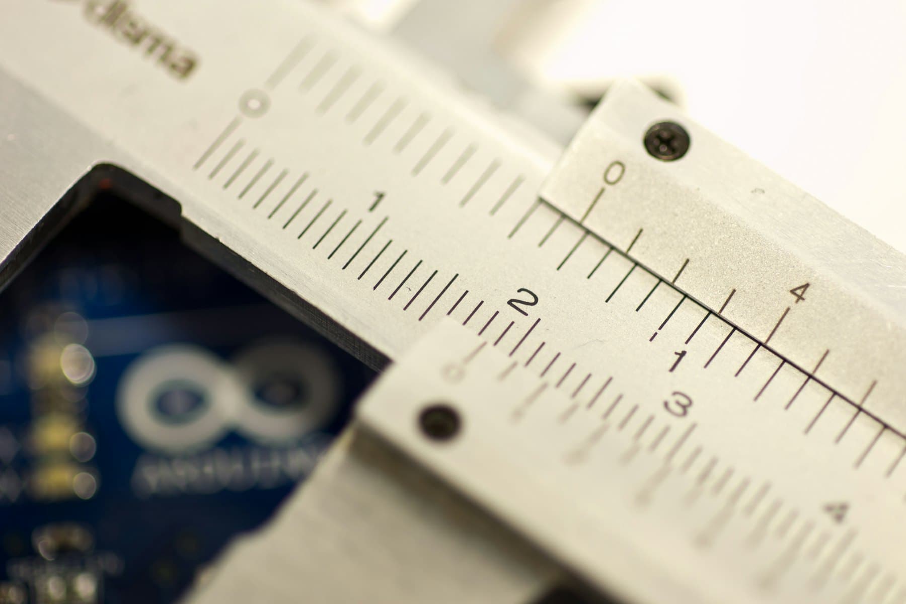 a measuring rule on a work surface